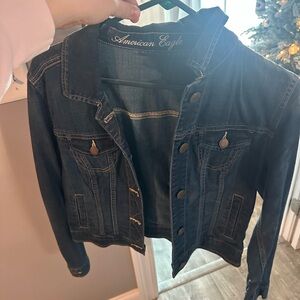 American Eagle Outfitters Women's Dark Indigo Jean Jacket